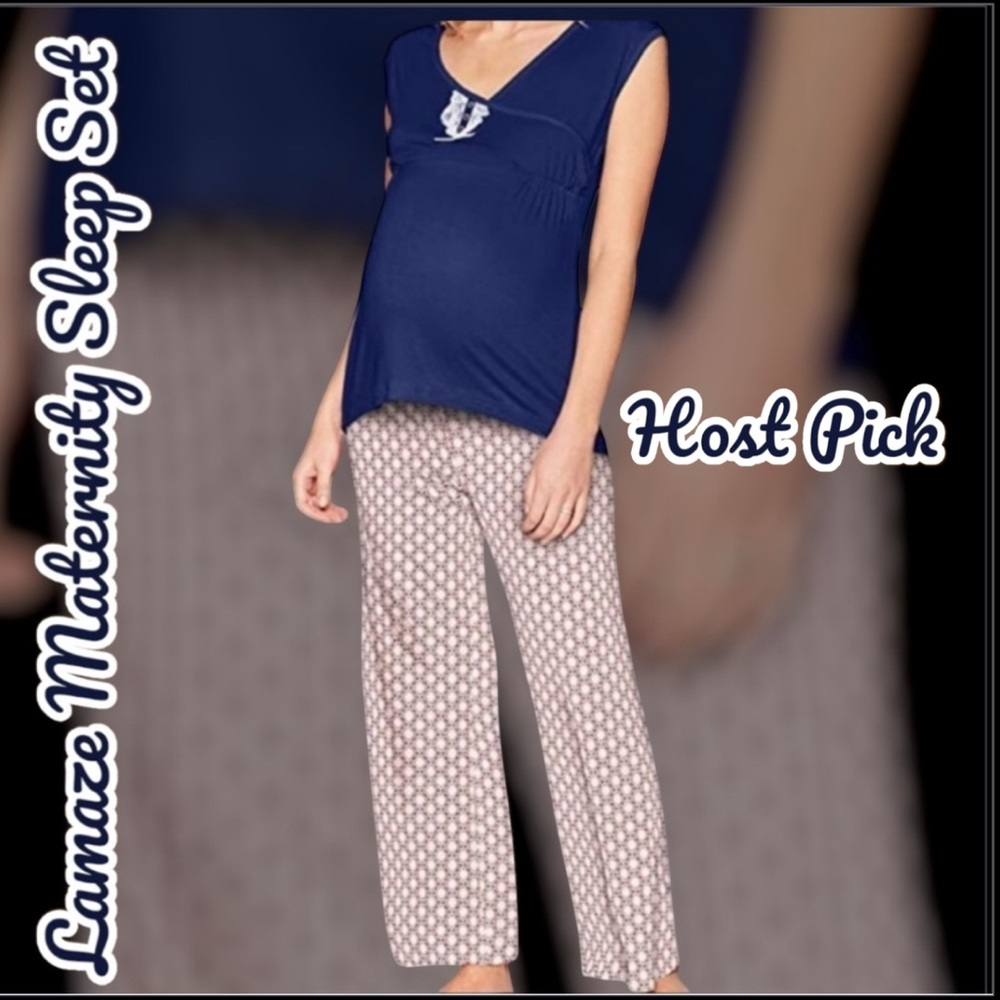 🎉HOST PICK🎉 Lamaze Maternity 2pc Sleeveless Sleep Pant Set Sz S NWT